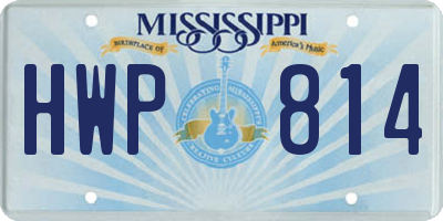 MS license plate HWP814