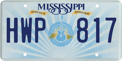 MS license plate HWP817