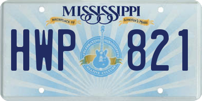MS license plate HWP821