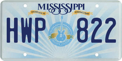 MS license plate HWP822