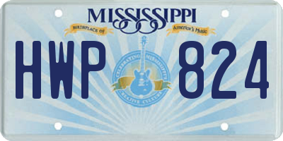 MS license plate HWP824