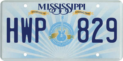 MS license plate HWP829