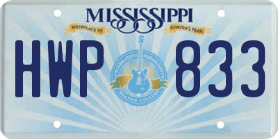MS license plate HWP833