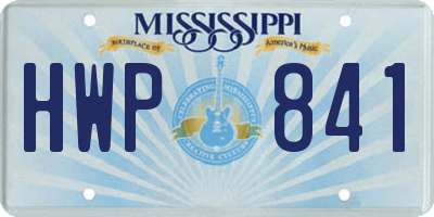 MS license plate HWP841