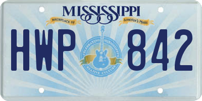 MS license plate HWP842