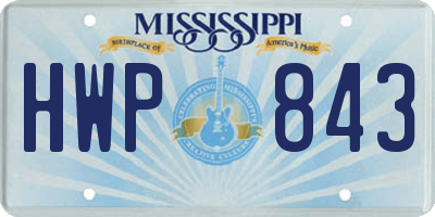 MS license plate HWP843