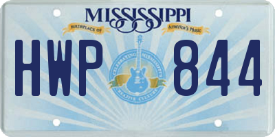 MS license plate HWP844