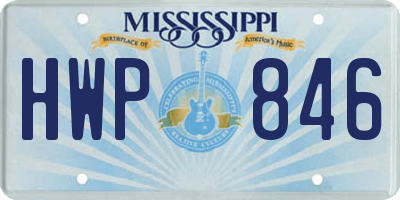 MS license plate HWP846