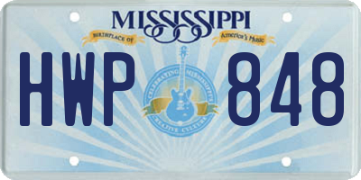 MS license plate HWP848