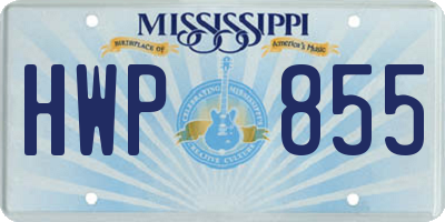 MS license plate HWP855