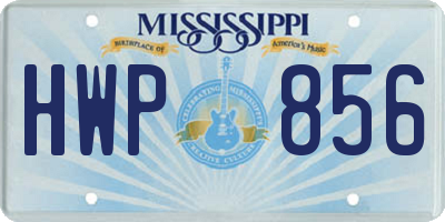 MS license plate HWP856