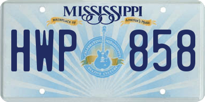 MS license plate HWP858