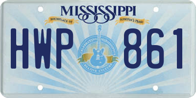 MS license plate HWP861