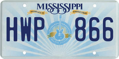 MS license plate HWP866