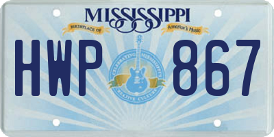 MS license plate HWP867