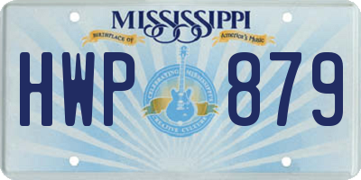 MS license plate HWP879