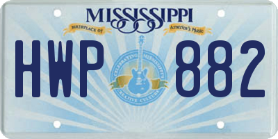 MS license plate HWP882