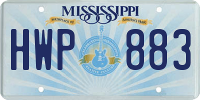 MS license plate HWP883