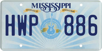 MS license plate HWP886