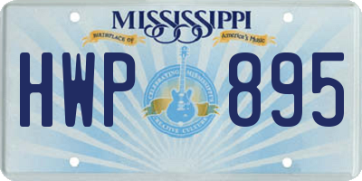 MS license plate HWP895