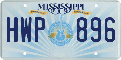 MS license plate HWP896