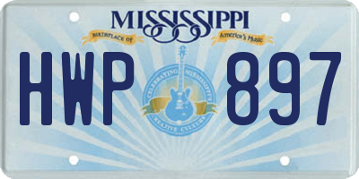 MS license plate HWP897