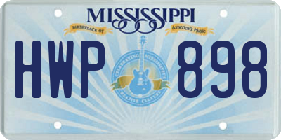 MS license plate HWP898