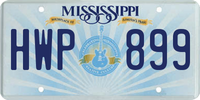 MS license plate HWP899