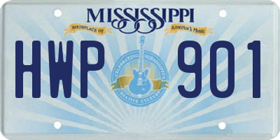 MS license plate HWP901