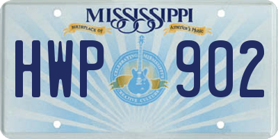 MS license plate HWP902