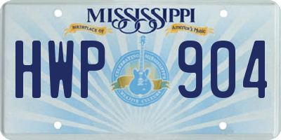 MS license plate HWP904
