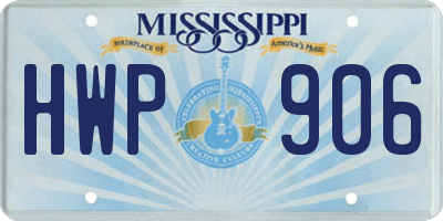 MS license plate HWP906