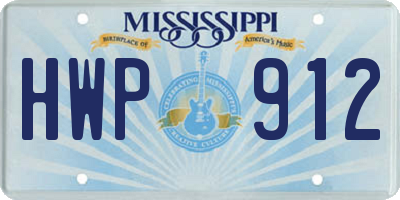 MS license plate HWP912