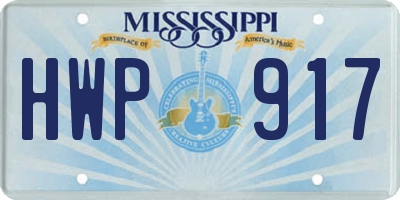 MS license plate HWP917