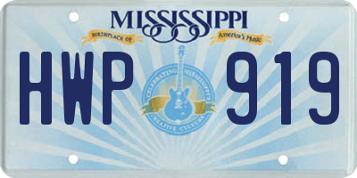 MS license plate HWP919