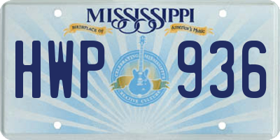 MS license plate HWP936