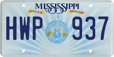 MS license plate HWP937