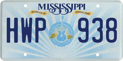 MS license plate HWP938