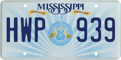 MS license plate HWP939