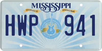 MS license plate HWP941