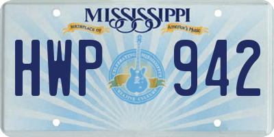 MS license plate HWP942