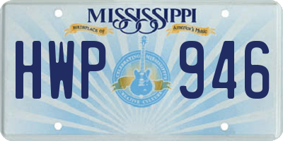 MS license plate HWP946