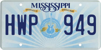 MS license plate HWP949