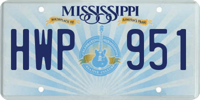 MS license plate HWP951