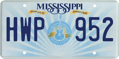 MS license plate HWP952