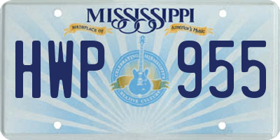 MS license plate HWP955