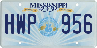 MS license plate HWP956