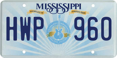 MS license plate HWP960