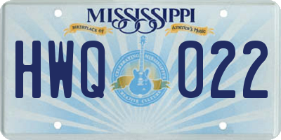 MS license plate HWQ022