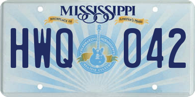 MS license plate HWQ042